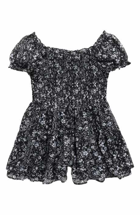 Love, Fire Kids' Smocked Bodice Chiffon Romper