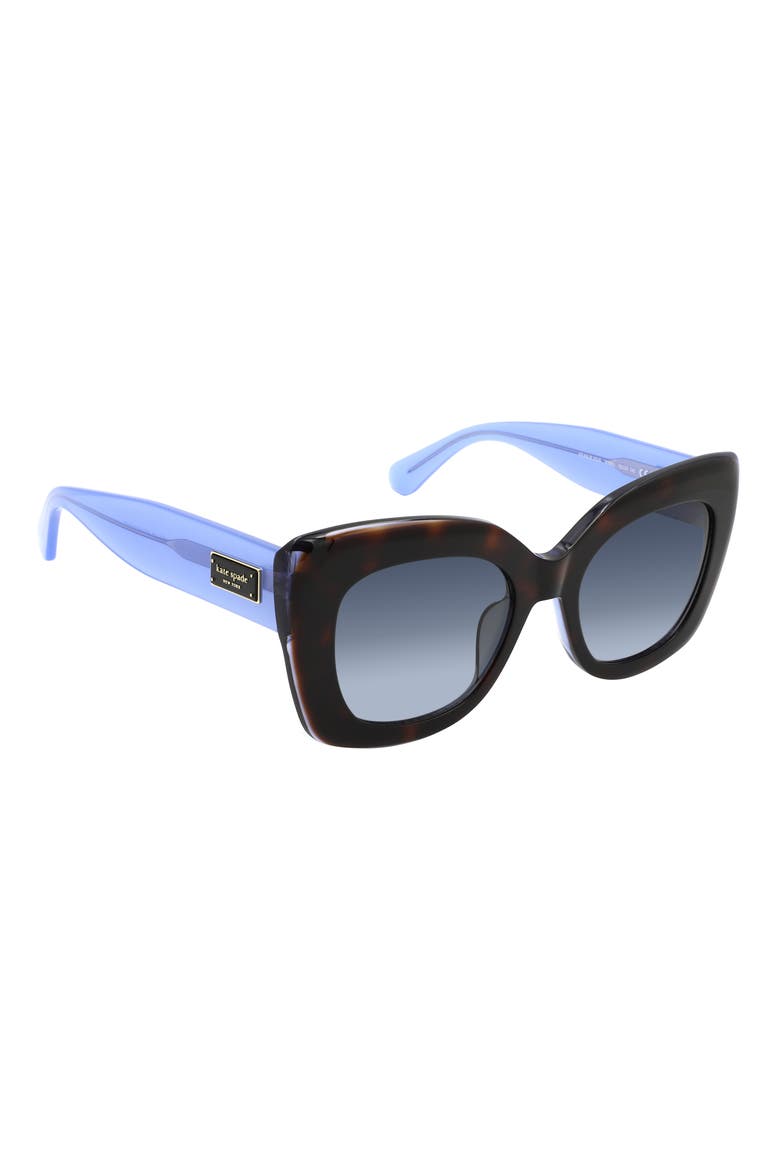 kalie 52mm gradient square sunglasses, Alternate, color, HAVANA BLUE/ DARK GREY SF