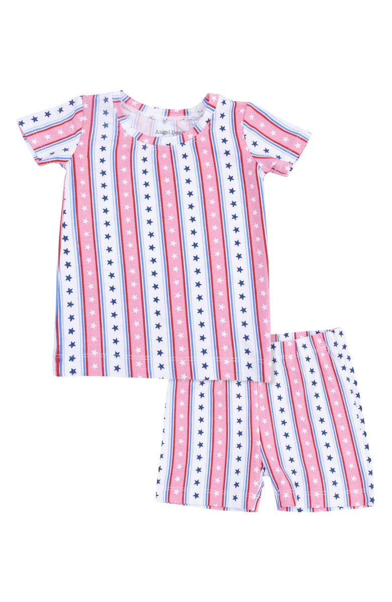 Angel Dear Stars & Stripes T-Shirt & Shorts Set, Main, color, 