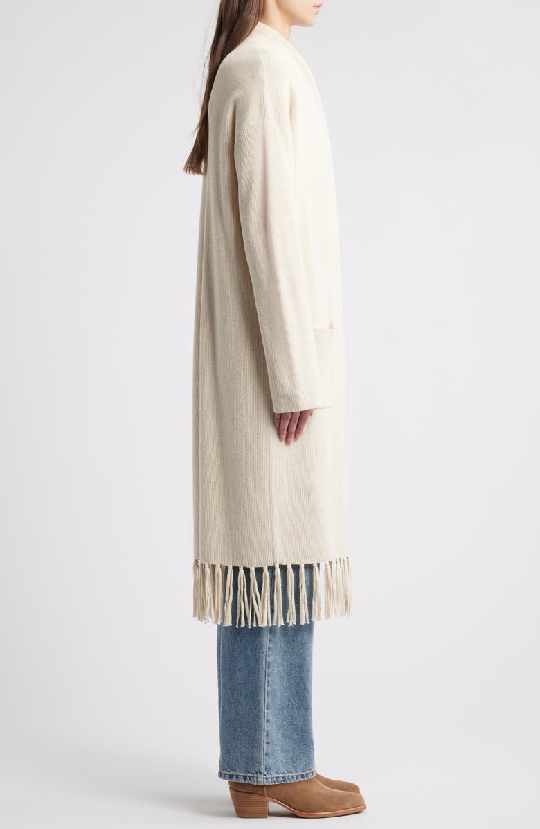 Treasure & Bond Fringe Long Open Front Cardigan, Alternate, color,