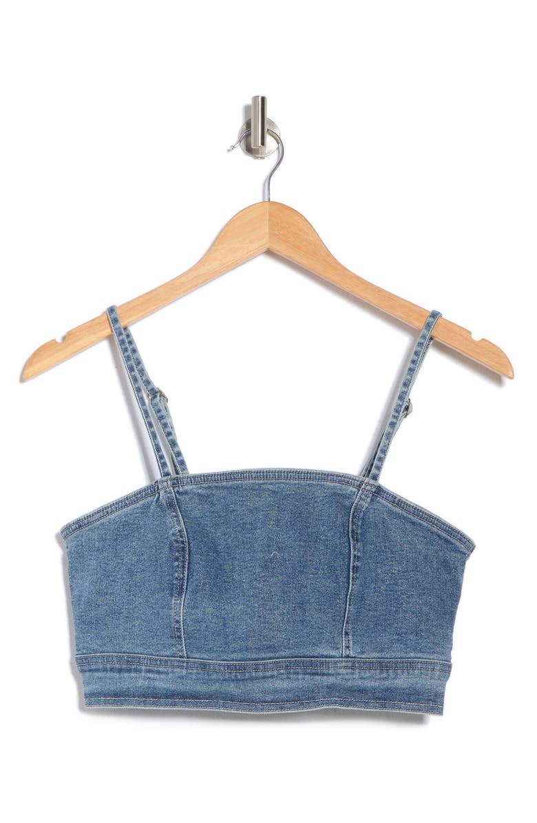 Habitual Spaghetti Strap Denim Crop Top, Alternate, color,