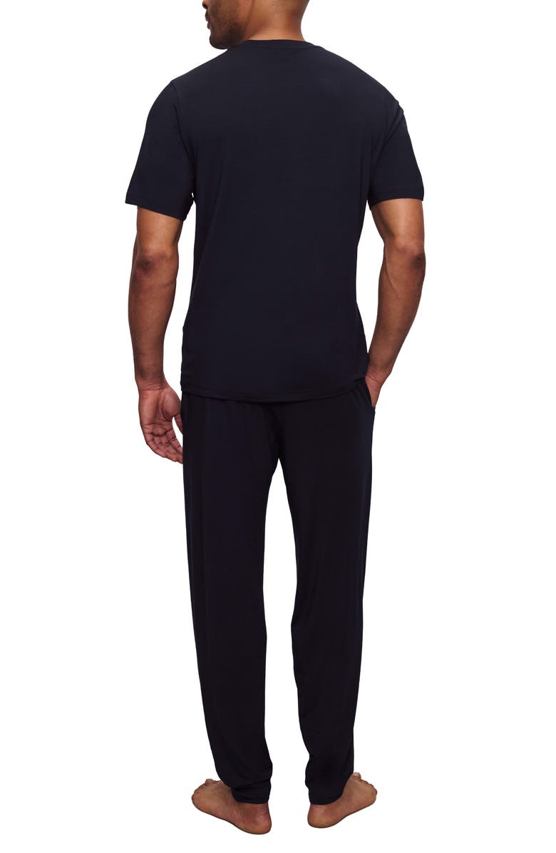 Eberjey Henry Stretch Tencel<sup>®</sup> Modal Short Sleeve Pajamas, Main, color, Black