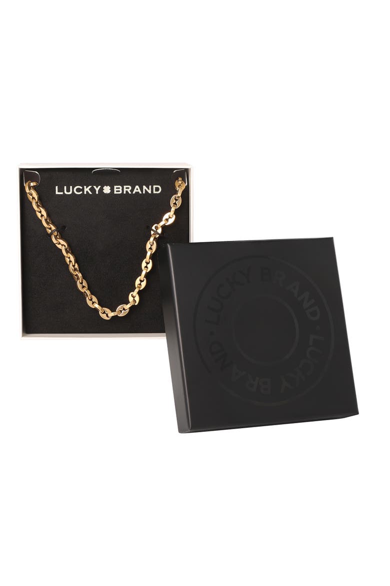 Men's Gold-Tone Link 22'' Chain Necklace, Polished Finish, Alternate, color, Metallic Gold