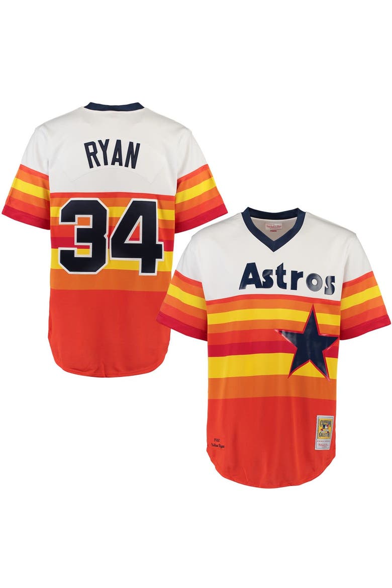 Men's Mitchell & Ness Nolan Ryan White Houston Astros Throwback Authentic Jersey, Main, color, White