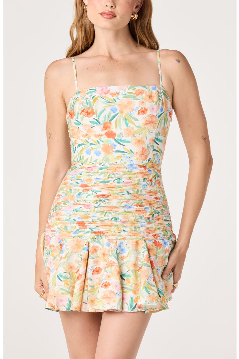 Amelia Floral Minidress, Alternate, color, WHITE MULTI FLORAL