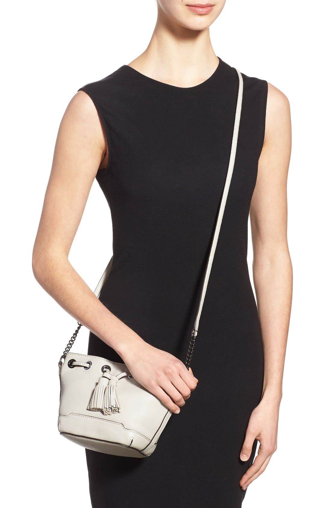 'Micro Lexi' Bucket Bag, Alternate, color, PUTTY/ GUNMETAL HRDWR