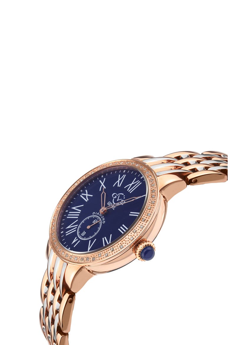 Gevril Astor Swiss Diamond Watch, 40mm - 0.24 ctw, Alternate, color, TWO TONE SS- ROSE GOLD