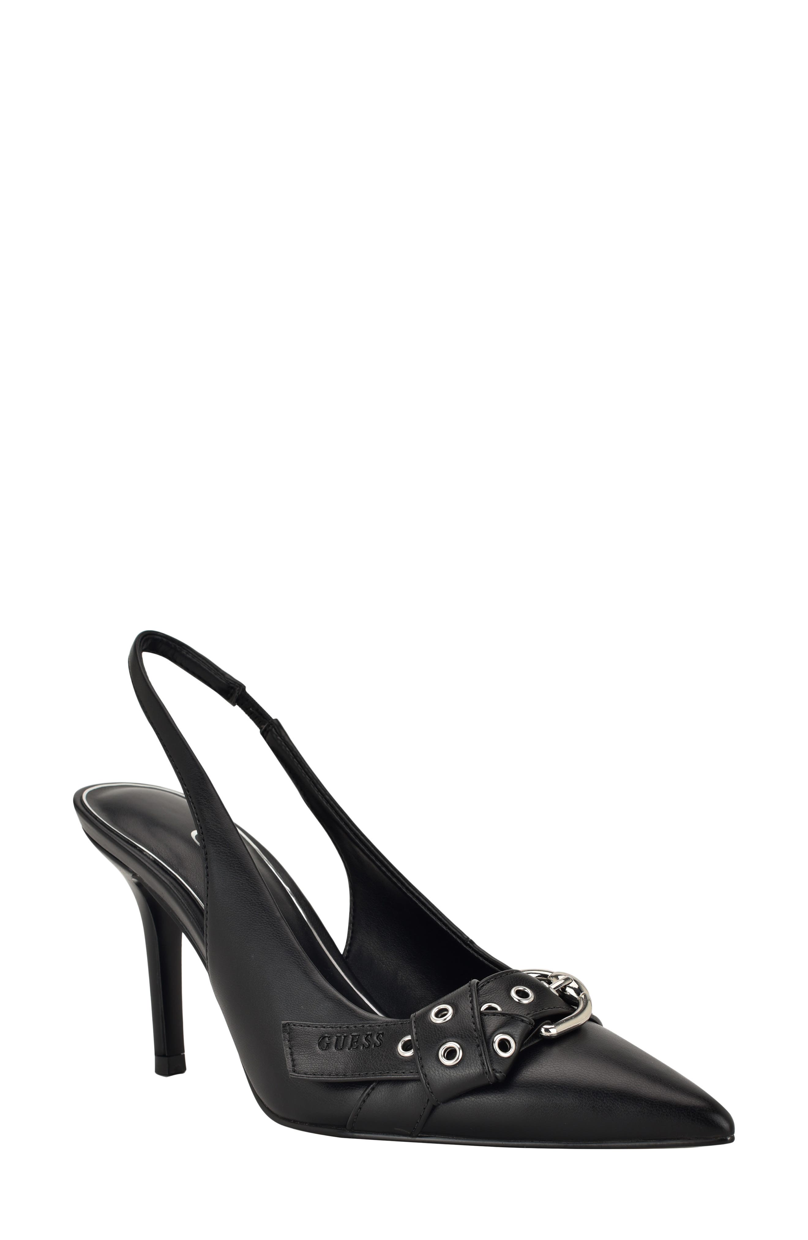 GUESS Prissie Slingback Pointed Toe Pump, Main, color, Black