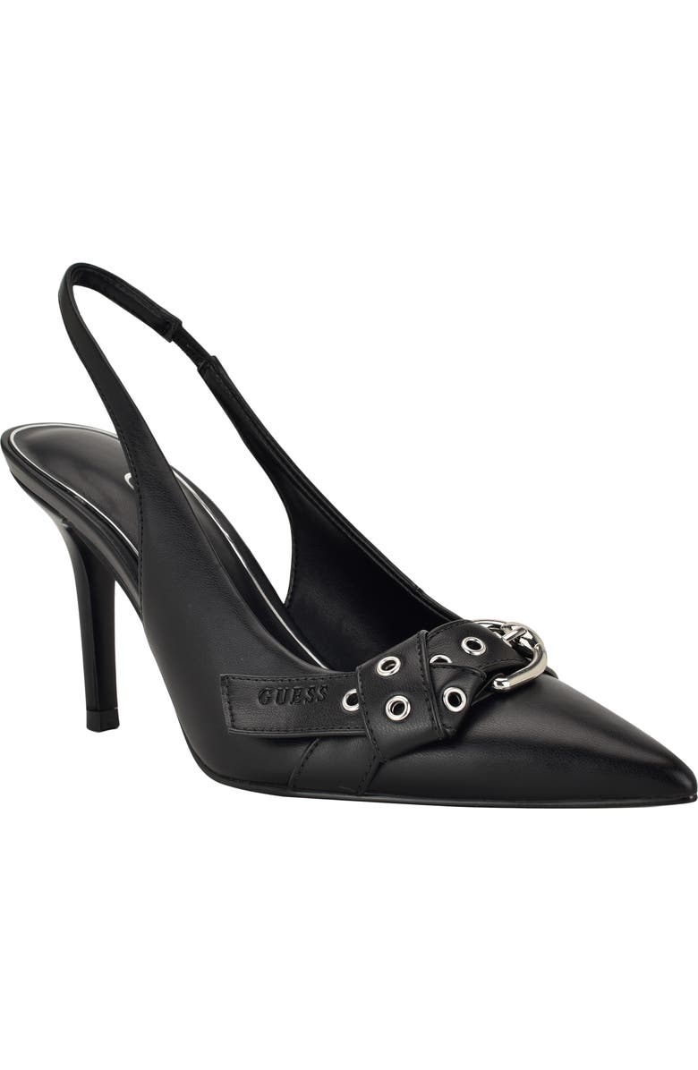 GUESS Prissie Slingback Pointed Toe Pump, Main, color, Black