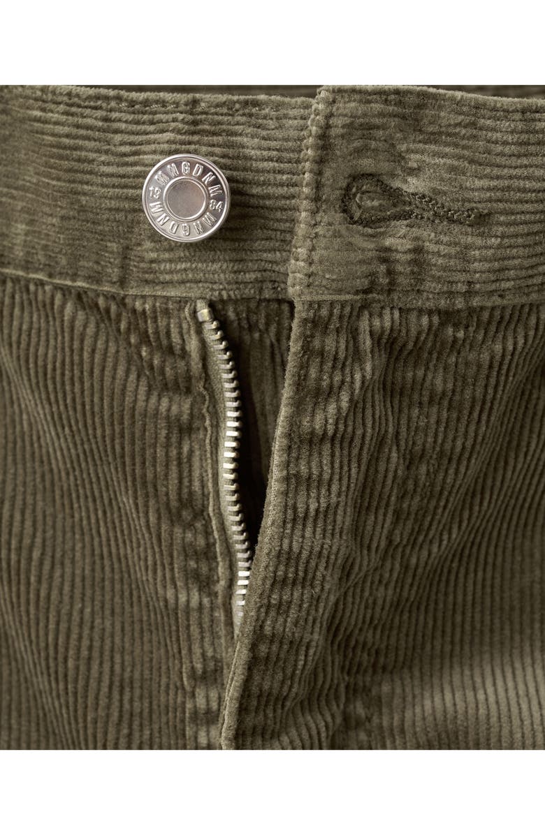 MANGO High Waist Wide Leg Corduroy Jeans, Alternate, color, Khaki Green