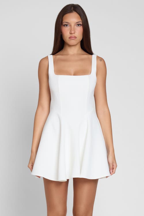 Leau Sloane Square Neck Corset Mini Dress In White