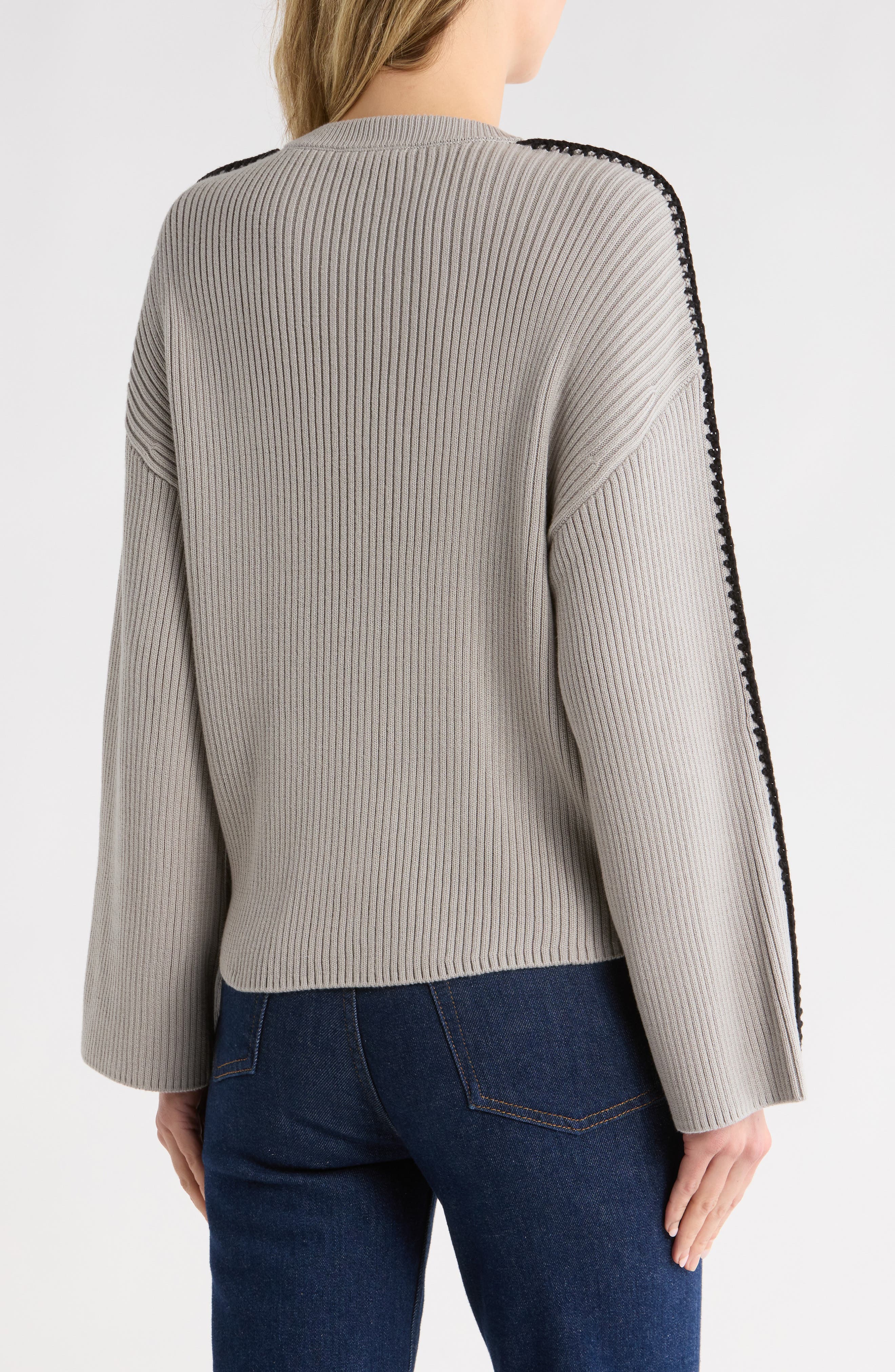 Isabella Crewneck Cotton Ribbed Sweater - image 2