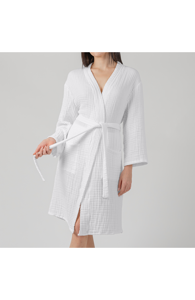 Comfy Cubs Adult Muslin Bathrobe, Alternate, color, White