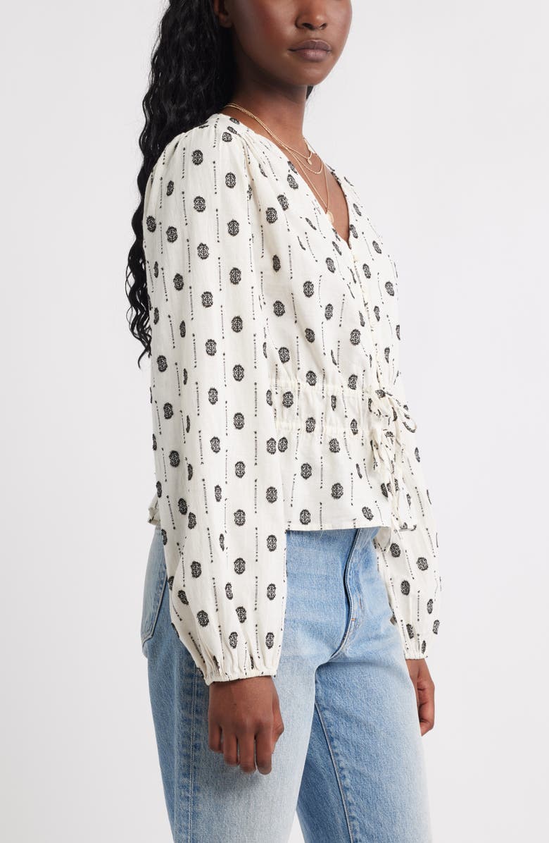 Treasure & Bond Tied Peplum Top, Alternate, color, Ivory Dove