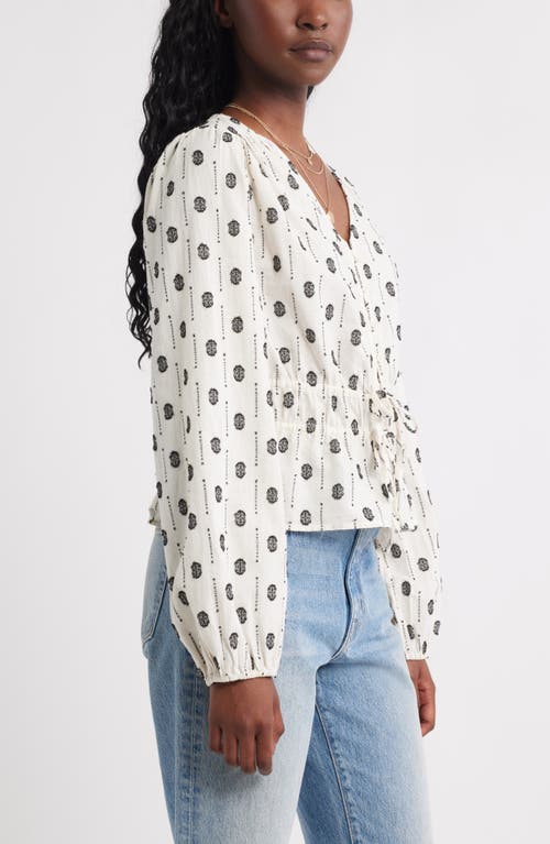 Treasure & Bond Tied Peplum Top In White