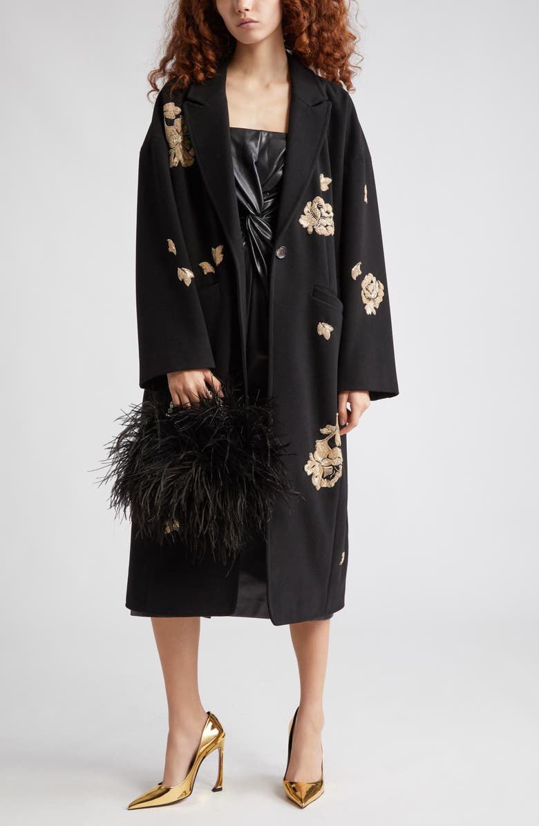 Cinq à Sept Mckenna Strapless Faux Leather Dress, Main, color,