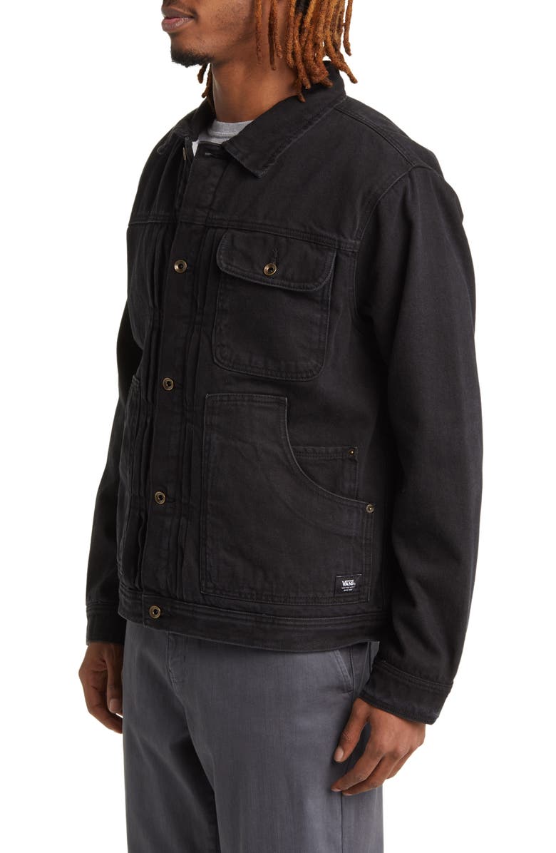 Vans Donato Denim & High Pile Fleece Trucker Jacket, Alternate, color, 