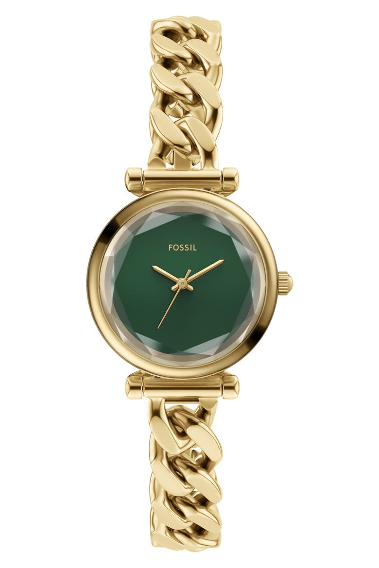 Carlie Mini Bracelet Watch, 28mm, Main, color, GOLD GREEN