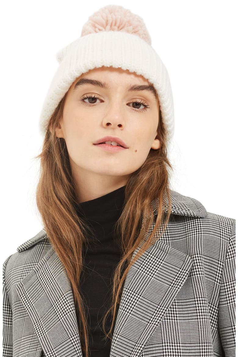 Pompom Beanie, Alternate, color, CREAM