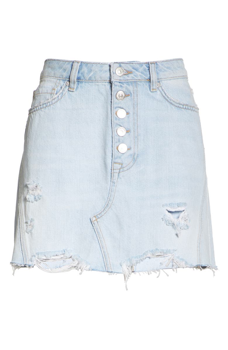 Free People We the Free by Free People Denim A-Line Skirt, Alternate, color, 