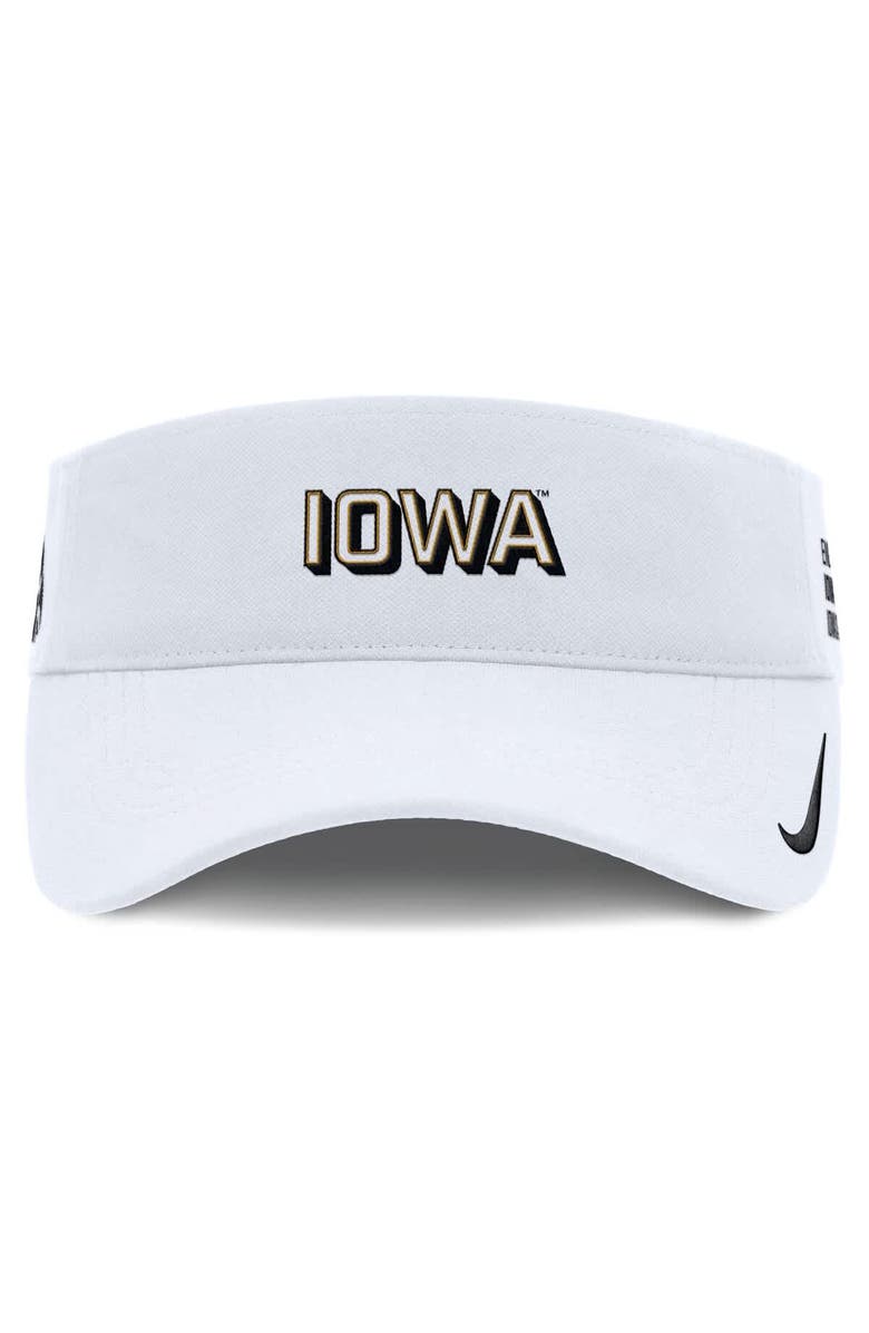 Nike Men's Nike White Iowa Hawkeyes 2025 On-Field Gameday Performance Ace Adjustable Visor, Alternate, color, White
