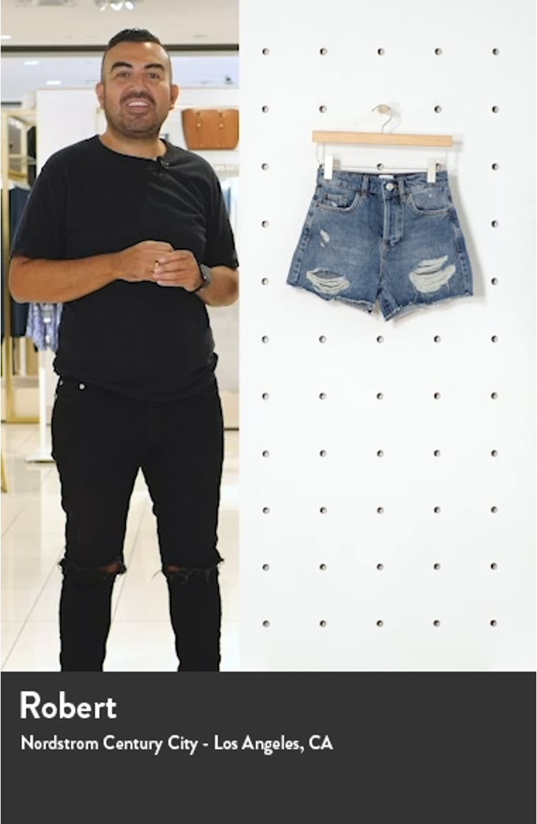 Pax Ripped High Waist Denim Shorts, sales video thumbnail