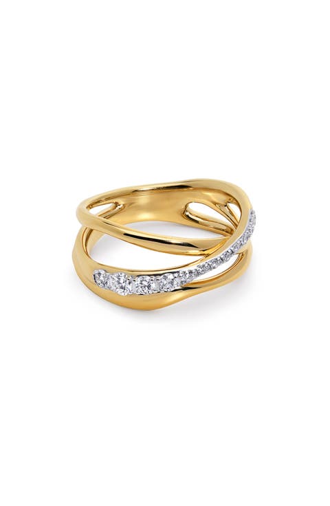 Nura Lab-Created Diamond Crossover Ring