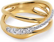 Monica Vinader Nura Lab-Created Diamond Crossover Ring