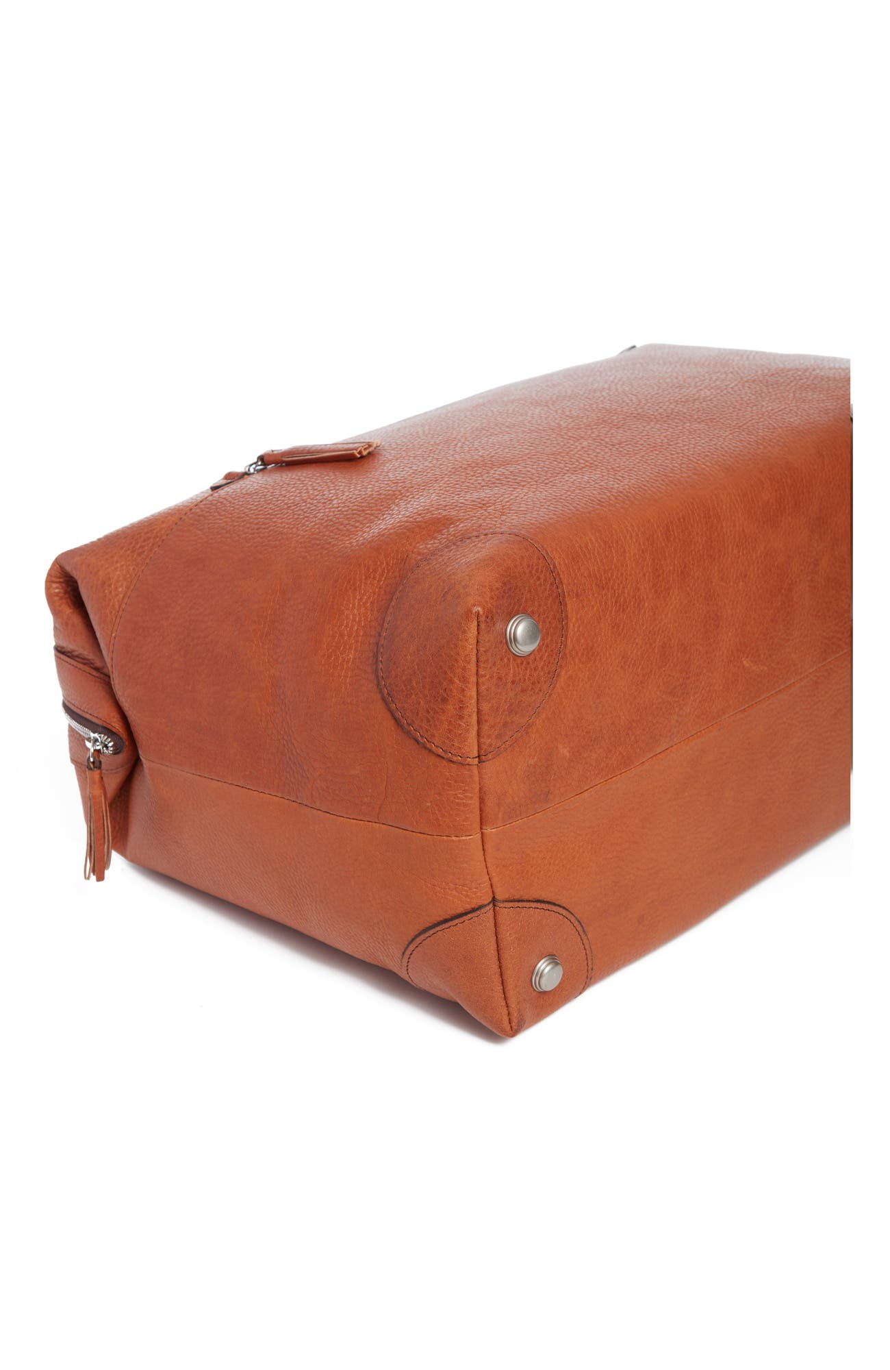 Fulton Leather Framed Duffel, Alternate, color, Pebbled Tan