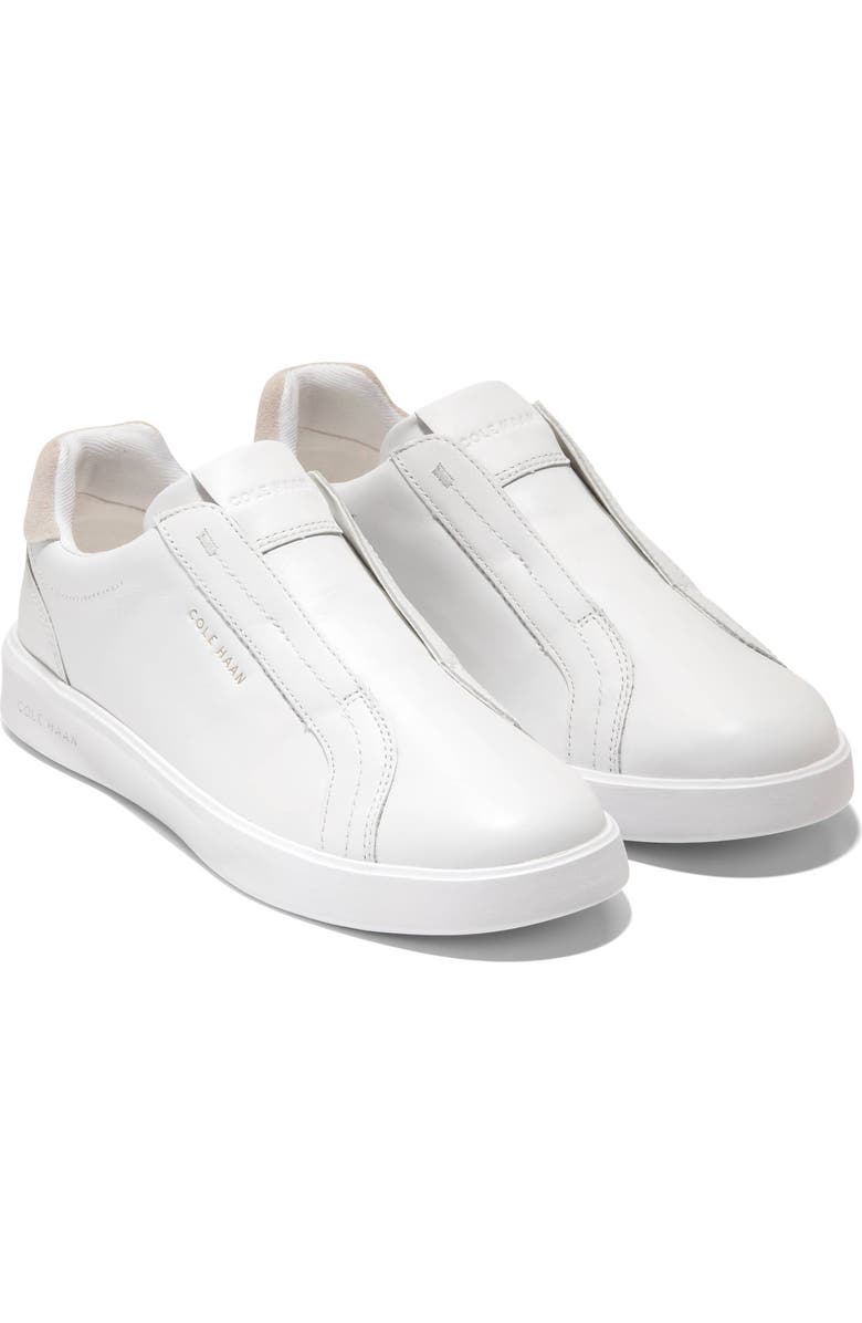 Cole Haan Grand Crosscourt Luxe Slip-On Sneaker, Main, color, White Leather/ Sesame Suede