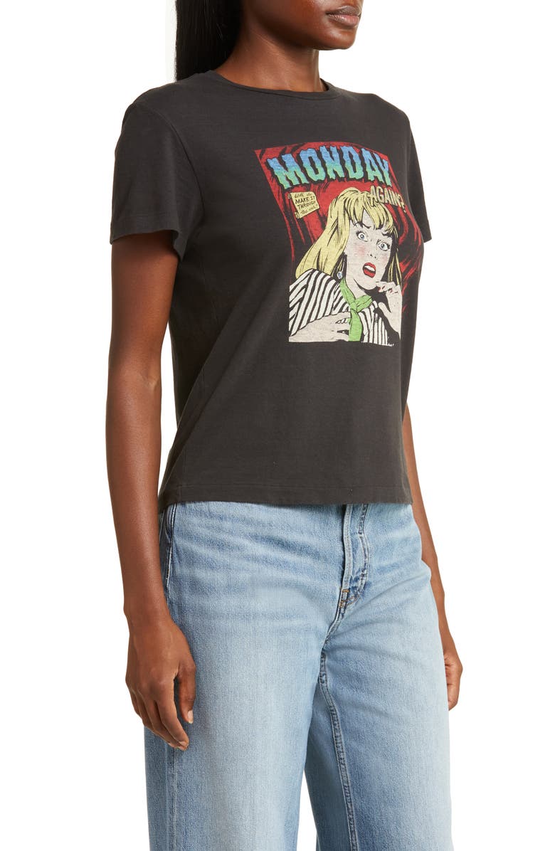 Re/Done Monday Again Cotton Graphic T-Shirt, Alternate, color, 