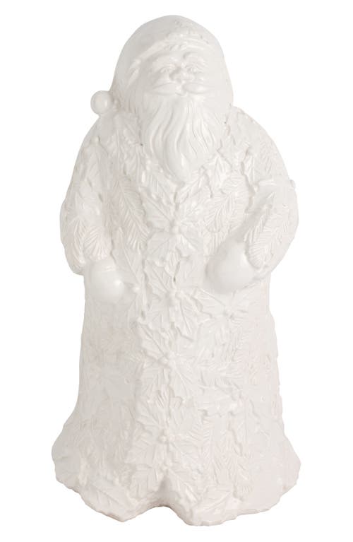 Vietri Lastra Holiday Figural Santa With Foliage With $38 Credit In White