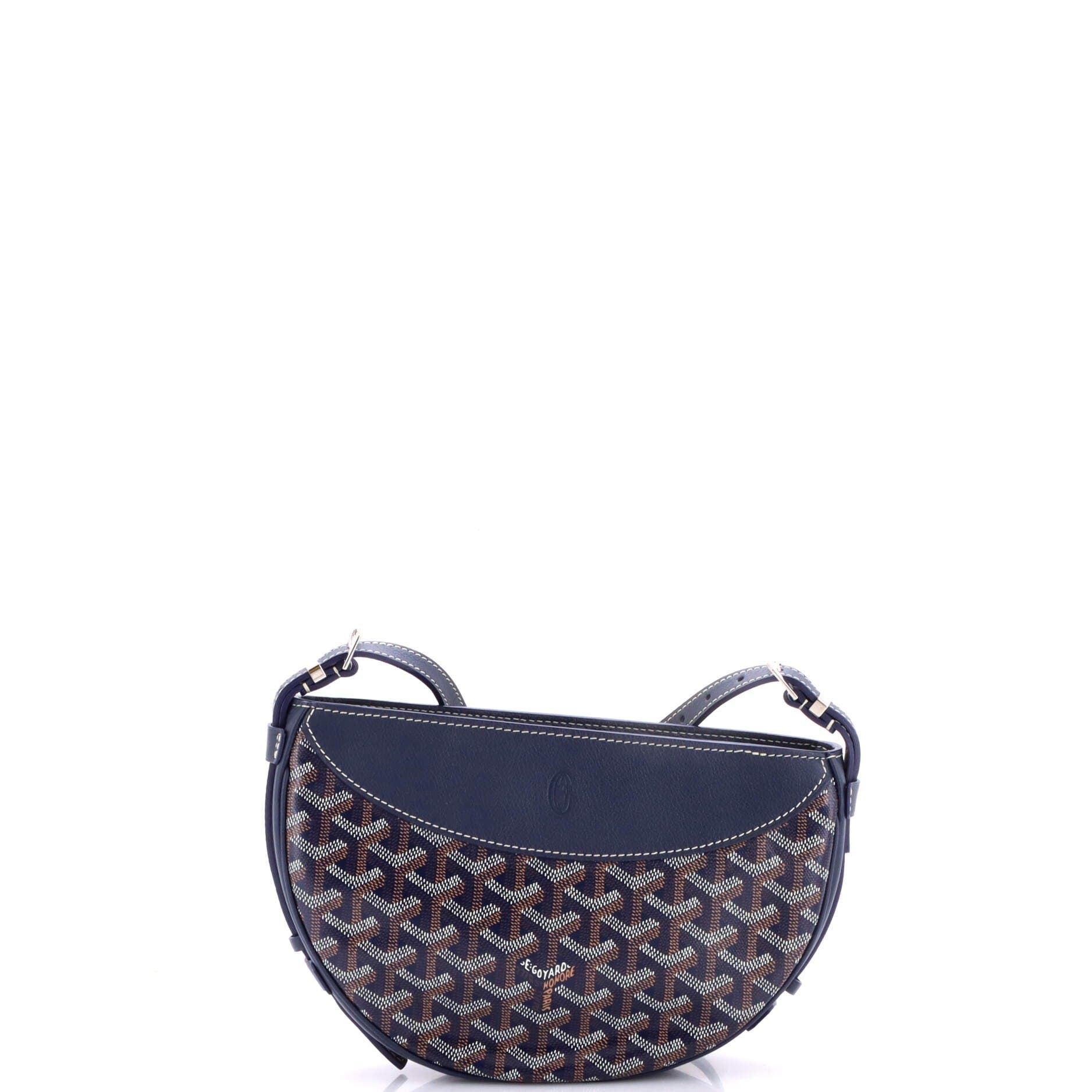 Hirondelle Shoulder Bag Coated Canvas and Leather, Alternate, color, Blue