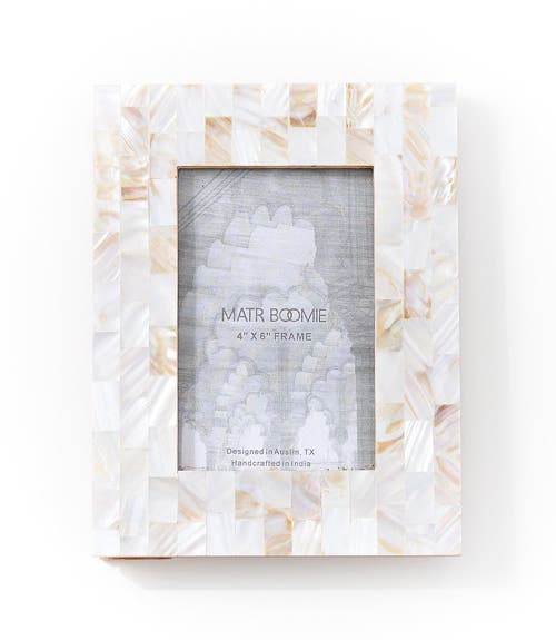 Matr Boomie Chitra 5x7 Mother-of-pearl Picture Frame In White