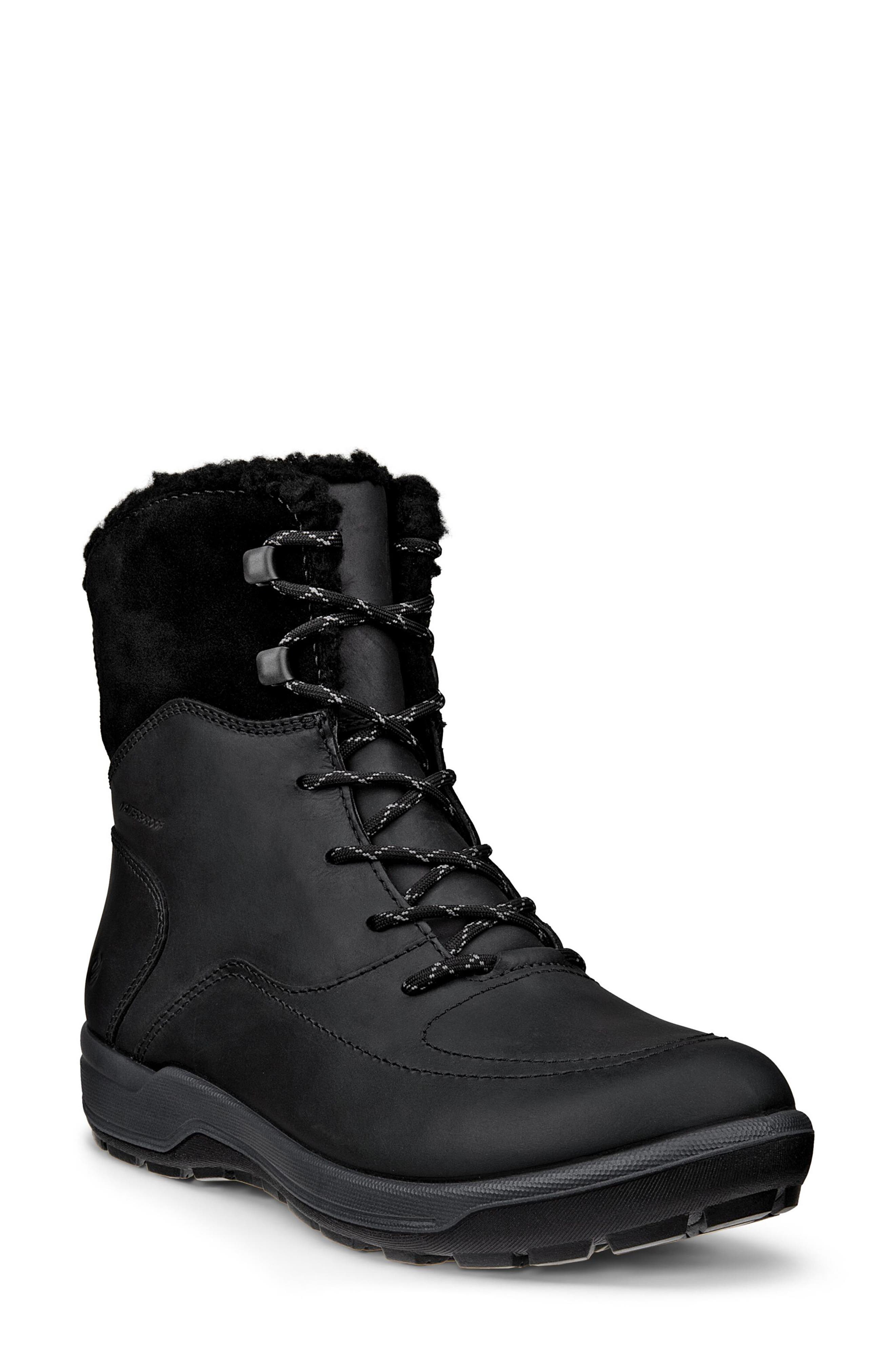 ECCO Trace Lite Waterproof Faux Shearling Lined Hiking Boot