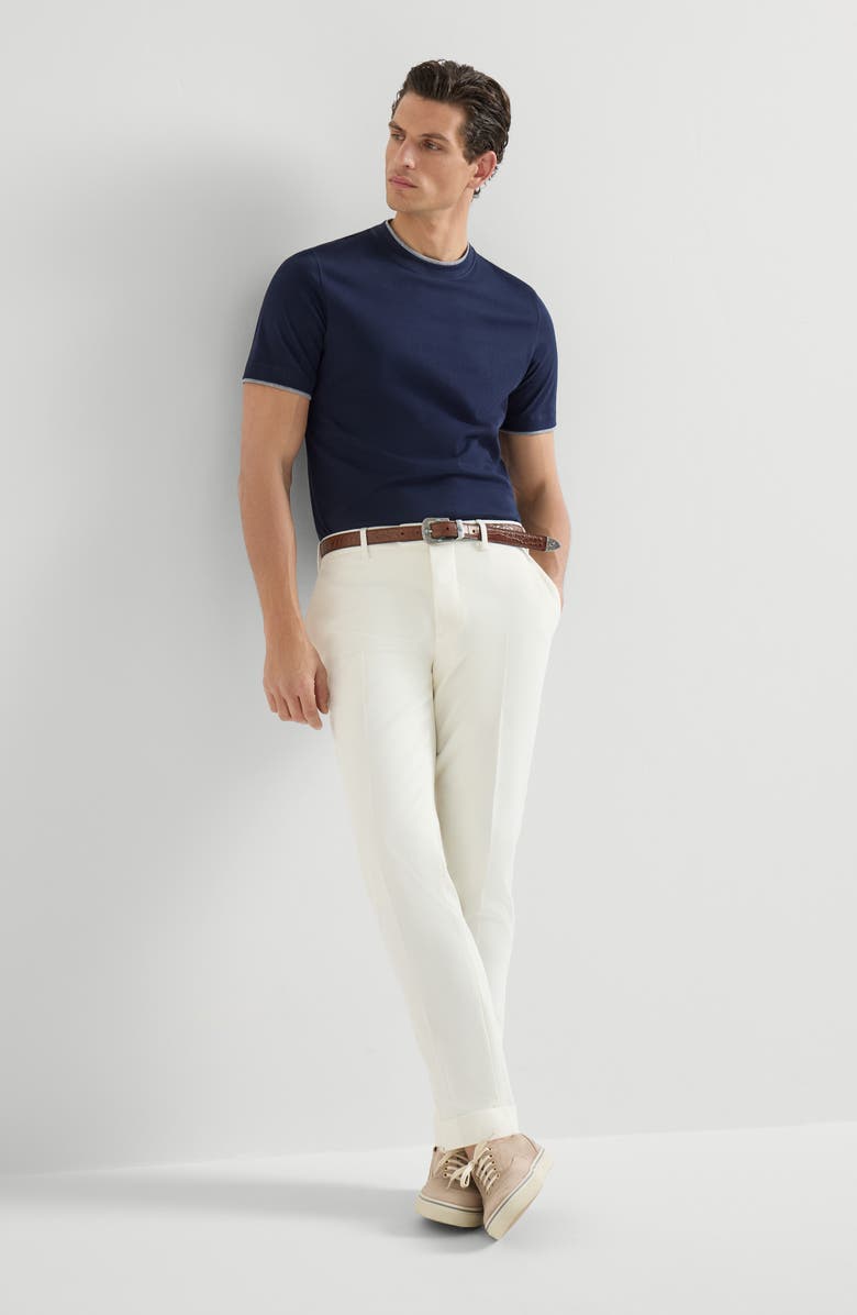 Brunello Cucinelli Gabardine trousers, Alternate, color, Panama
