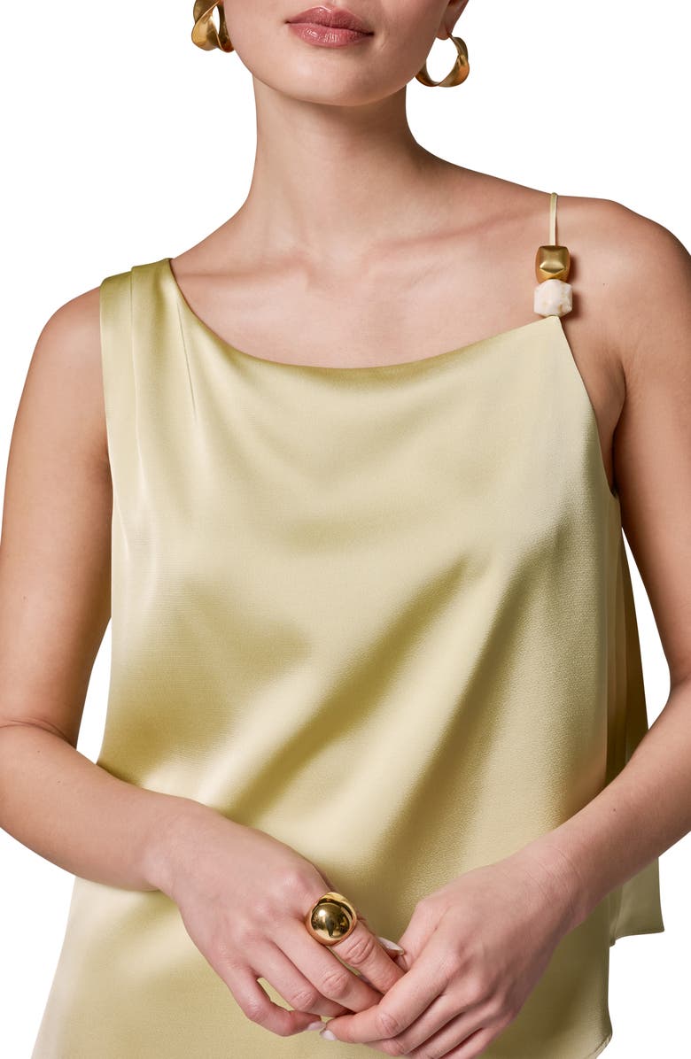 Donna Karan New York Beaded Asymmetric Sleeveless Satin Top, Alternate, color,