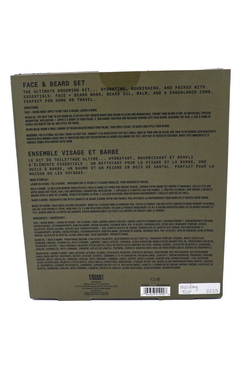 DANIELLE Cedar & Sage 4-Piece Face & Beard Set, Alternate, color, Green