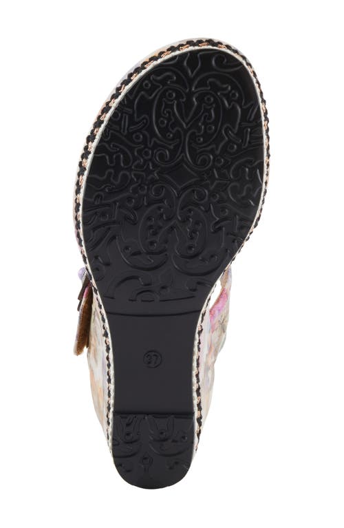 L'artiste By Spring Step Blissful Slingback Platform Wedge Sandal In Beige Multi