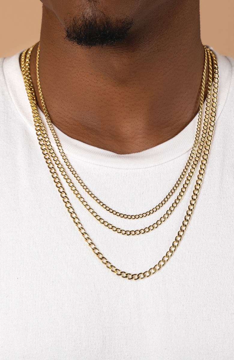 BEST SILVER 14K Yellow Gold 8mm Cuban Chain Necklace, Alternate, color, Gold