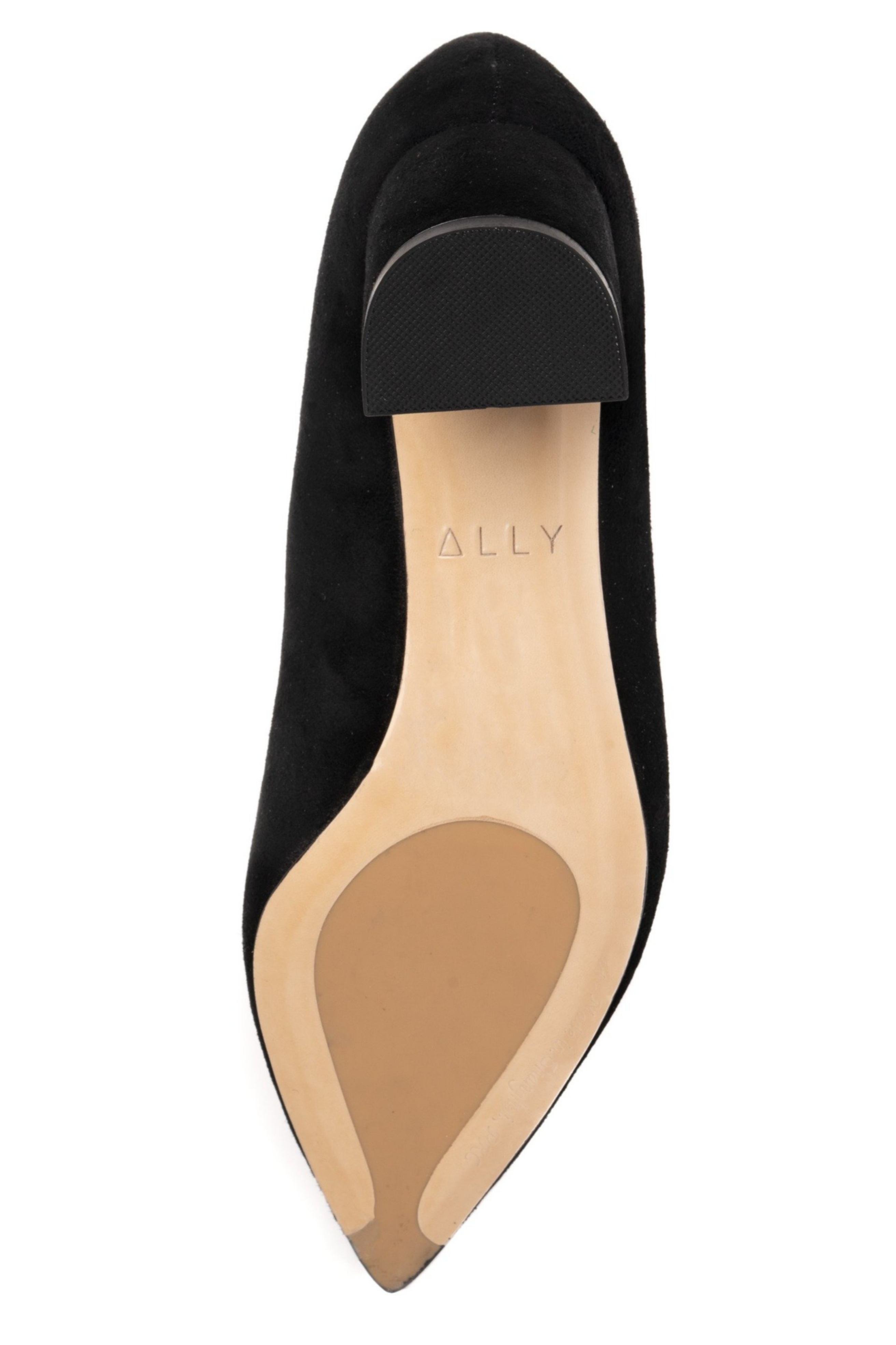 ALLY Shoes Lower Block Heel Pump, Alternate, color, Black Suede