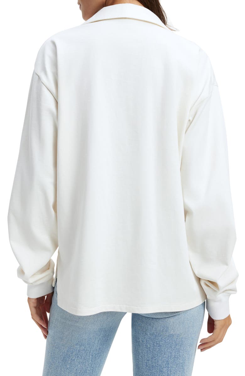 Good American Rugby Long Sleeve Polo Shirt, Alternate, color,