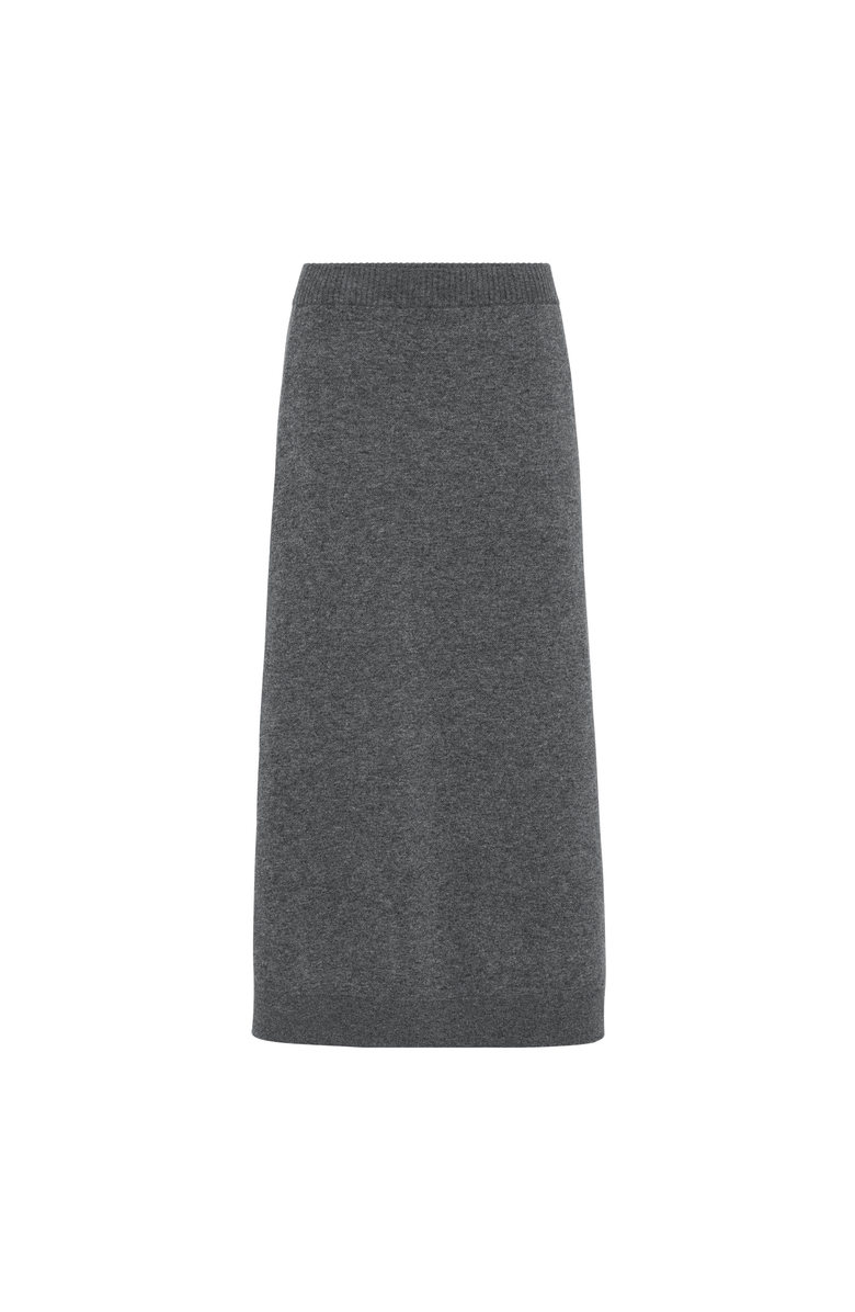 Brunello Cucinelli Double knit midi skirt, Main, color, Lead