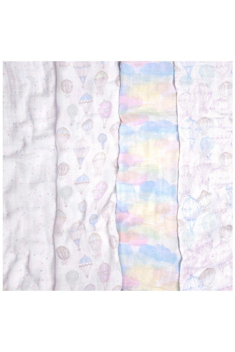 4-Pack Classic Swaddling Cloths, Alternate, color, ABOVE THE CLOUDS PINK