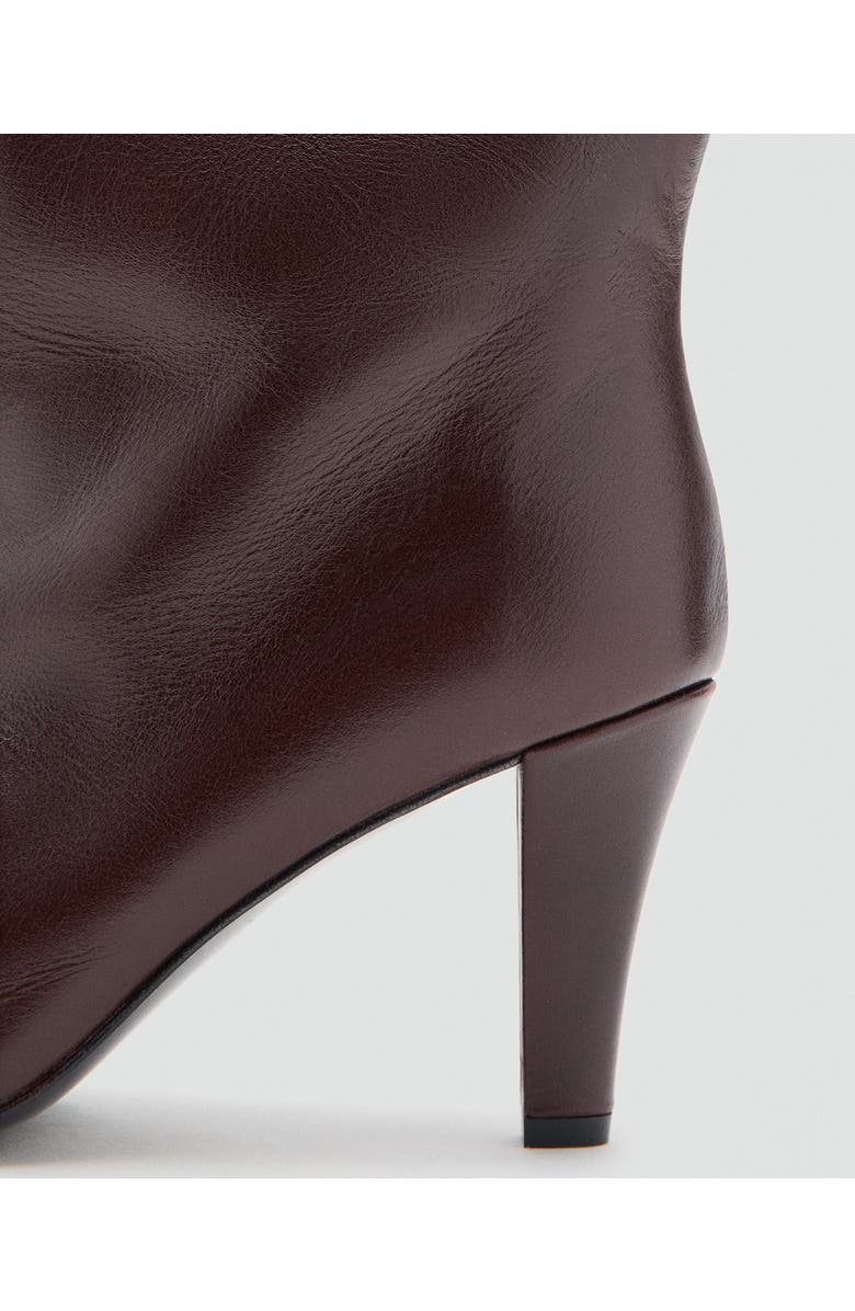 MANGO Leather Knee High Boot, Alternate, color, Burgundy