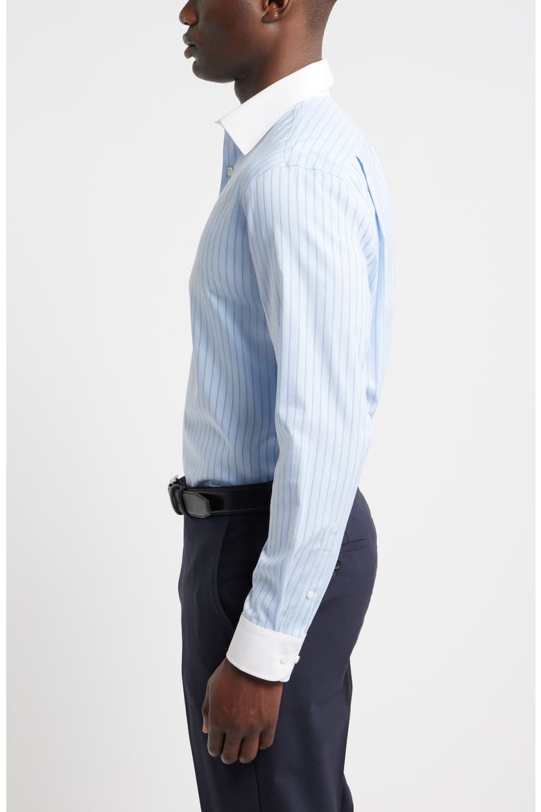 Trim Fit Stripe Premium Performance Twill Dress Shirt, Alternate, color, BLUE NICO STRIPE