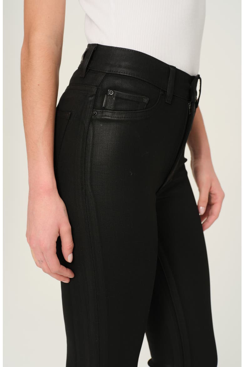 Bridget Instasculpt Coated Raw Hem Ankle Bootcut Jeans, Alternate, color, BLACK ULTIMATE COATED