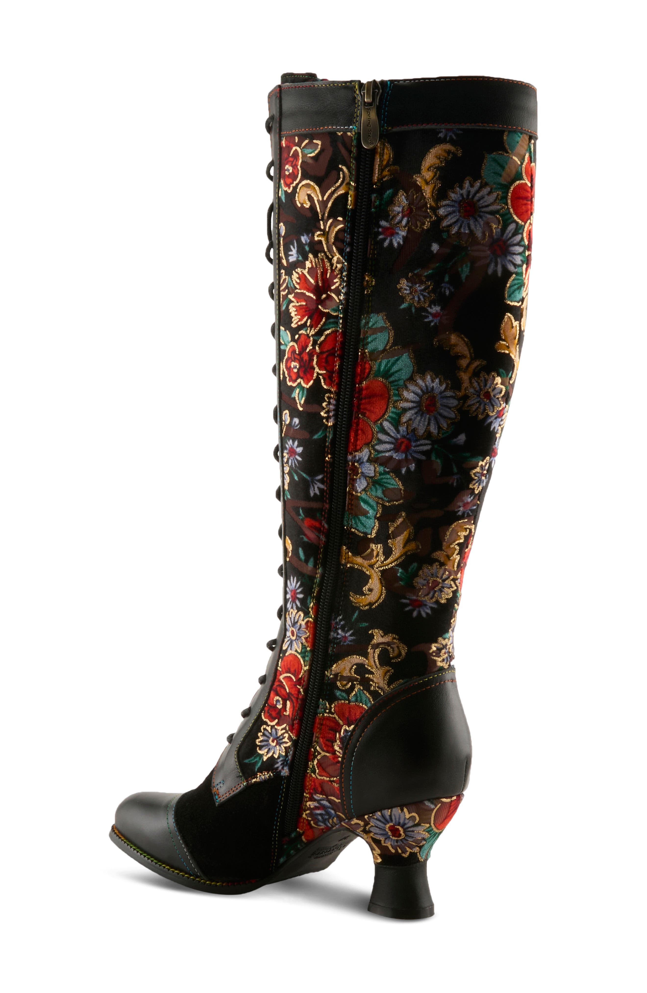 Peonyheaven Tall Boot, Alternate, color, BLACK MULTI