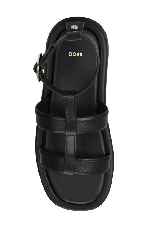 Hugo Boss Boss Scarlet Platform Fisherman Sandal In Black