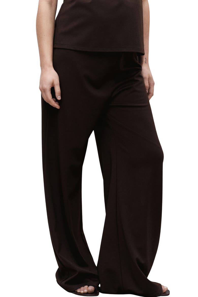 Fine Knit Wide Leg Maternity Pants, Alternate, color, CHOCOLATE